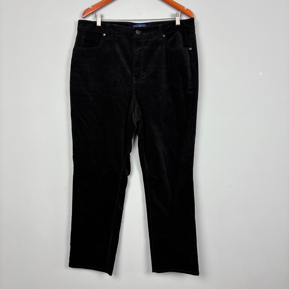 Talbots woman’s  Black pants Corduroy High-waist Straight-Leg Curby Size 16